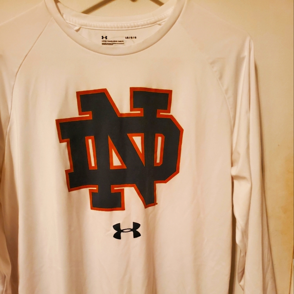 Notre Dame Long sleeve white shirt by Under Armour sz Large